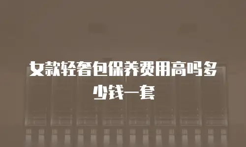 女款轻奢包保养费用高吗多少钱一套