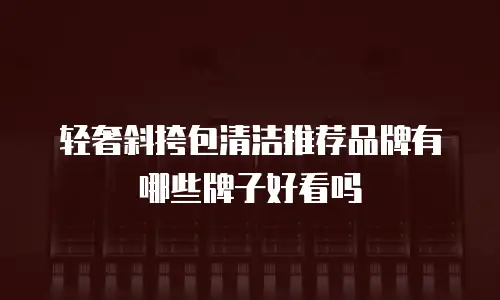 轻奢斜挎包清洁推荐品牌有哪些牌子好看吗