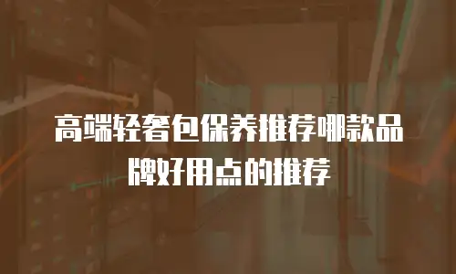 高端轻奢包保养推荐哪款品牌好用点的推荐