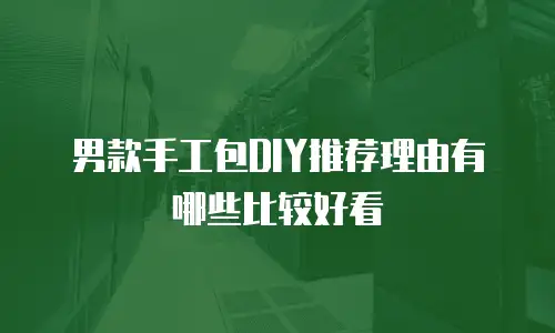 男款手工包DIY推荐理由有哪些比较好看