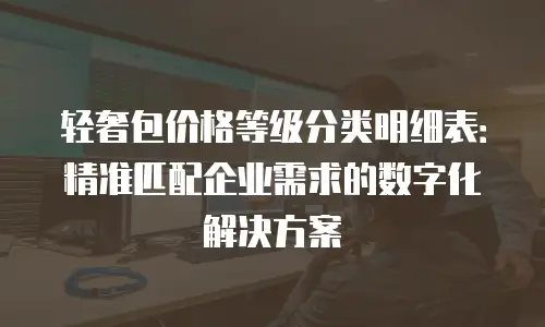 轻奢包价格等级分类明细表：精准匹配企业需求的数字化解决方案