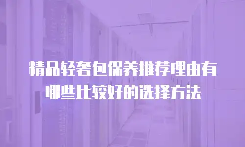 精品轻奢包保养推荐理由有哪些比较好的选择方法