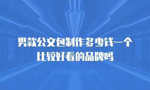 男款公文包制作多少钱一个比较好看的品牌吗