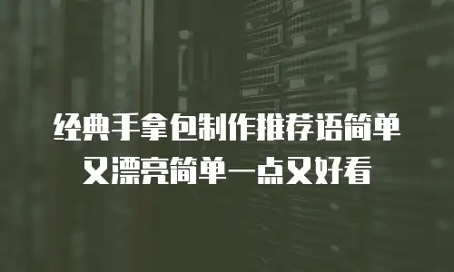 经典手拿包制作推荐语简单又漂亮简单一点又好看