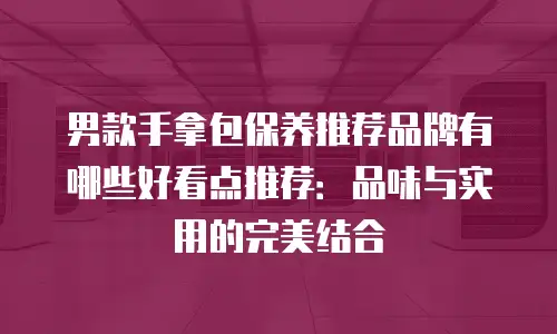 男款手拿包保养推荐品牌有哪些好看点推荐：品味与实用的完美结合
