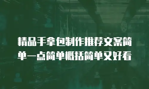 精品手拿包制作推荐文案简单一点简单概括简单又好看
