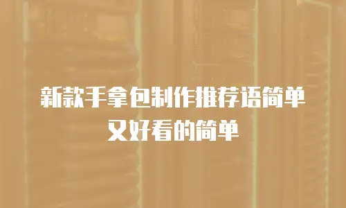 新款手拿包制作推荐语简单又好看的简单