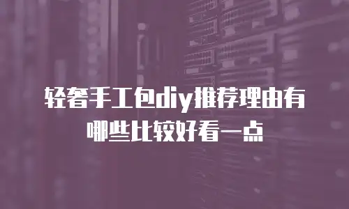 轻奢手工包diy推荐理由有哪些比较好看一点