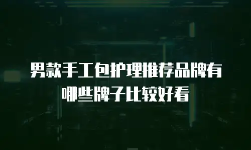 男款手工包护理推荐品牌有哪些牌子比较好看