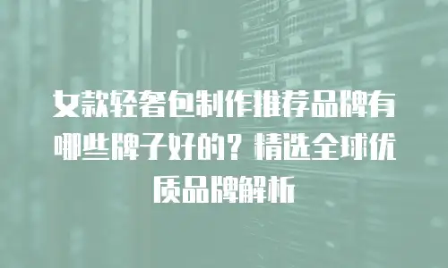 女款轻奢包制作推荐品牌有哪些牌子好的？精选全球优质品牌解析
