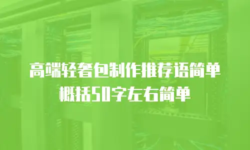 高端轻奢包制作推荐语简单概括50字左右简单