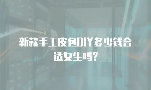新款手工皮包DIY多少钱合适女生吗？