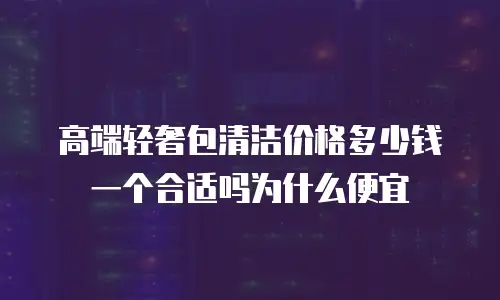 高端轻奢包清洁价格多少钱一个合适吗为什么便宜