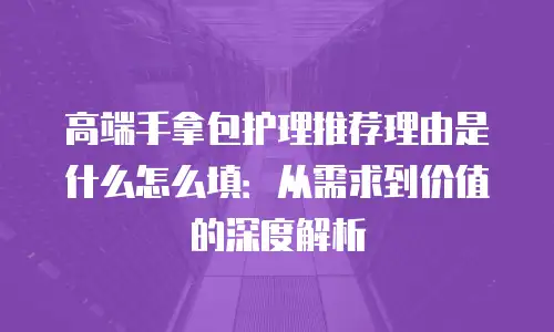 高端手拿包护理推荐理由是什么怎么填：从需求到价值的深度解析