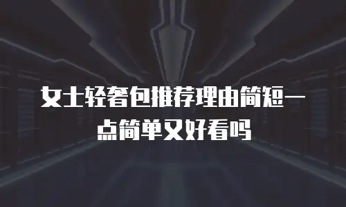 女士轻奢包推荐理由简短一点简单又好看吗