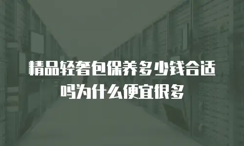精品轻奢包保养多少钱合适吗为什么便宜很多