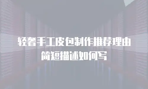 轻奢手工皮包制作推荐理由简短描述如何写