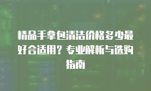 精品手拿包清洁价格多少最好合适用？专业解析与选购指南