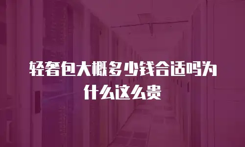轻奢包大概多少钱合适吗为什么这么贵