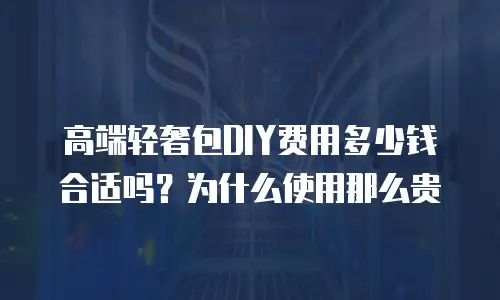 高端轻奢包DIY费用多少钱合适吗？为什么使用那么贵