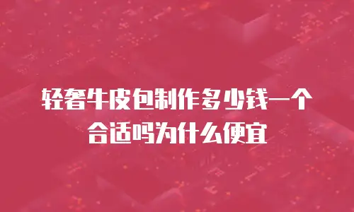 轻奢牛皮包制作多少钱一个合适吗为什么便宜