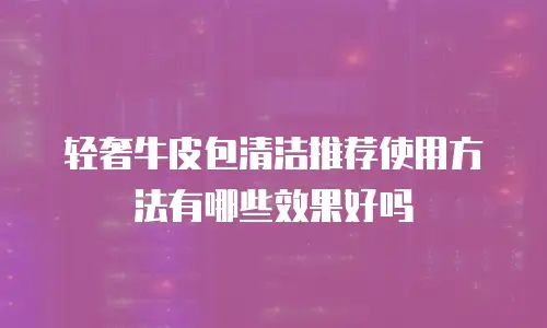 轻奢牛皮包清洁推荐使用方法有哪些效果好吗