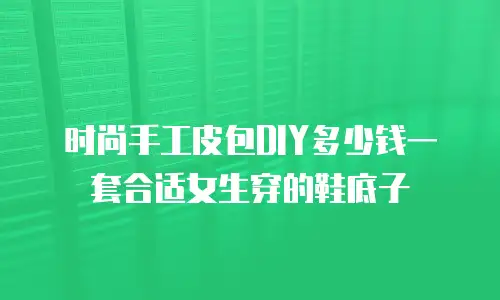 时尚手工皮包DIY多少钱一套合适女生穿的鞋底子