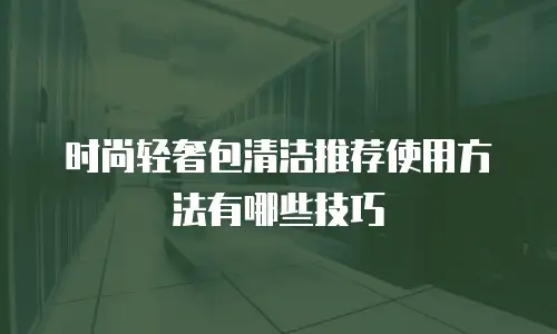 时尚轻奢包清洁推荐使用方法有哪些技巧