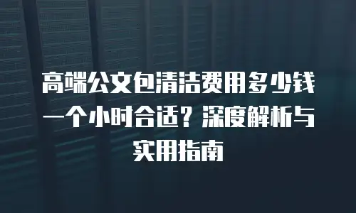 高端公文包清洁费用多少钱一个小时合适？深度解析与实用指南
