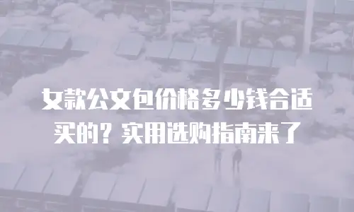 女款公文包价格多少钱合适买的？实用选购指南来了