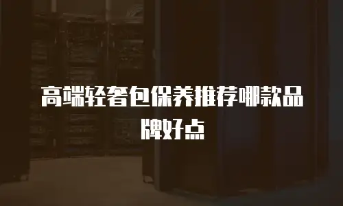 高端轻奢包保养推荐哪款品牌好点