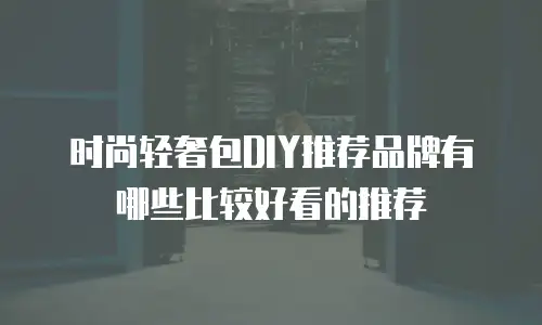 时尚轻奢包DIY推荐品牌有哪些比较好看的推荐