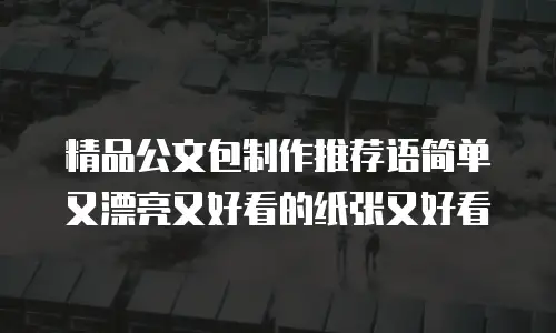 精品公文包制作推荐语简单又漂亮又好看的纸张又好看