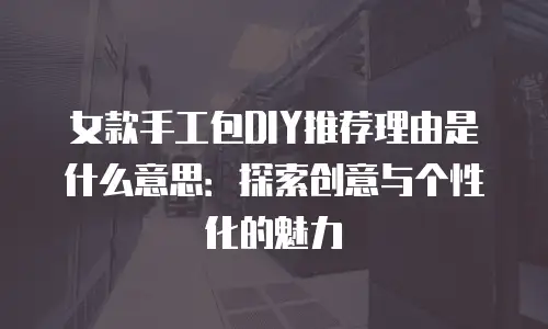女款手工包DIY推荐理由是什么意思：探索创意与个性化的魅力
