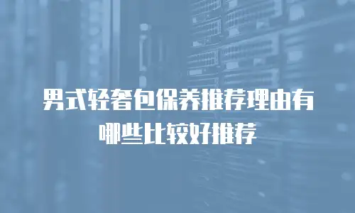 男式轻奢包保养推荐理由有哪些比较好推荐