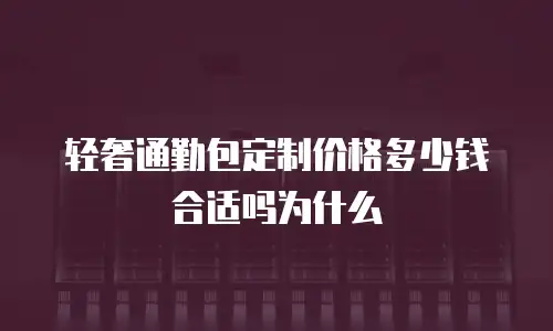 轻奢通勤包定制价格多少钱合适吗为什么