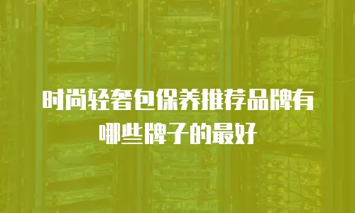 时尚轻奢包保养推荐品牌有哪些牌子的最好
