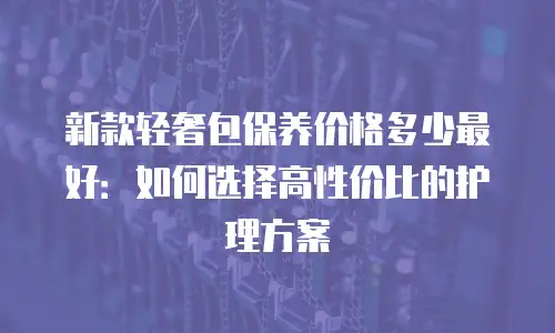 新款轻奢包保养价格多少最好：如何选择高性价比的护理方案