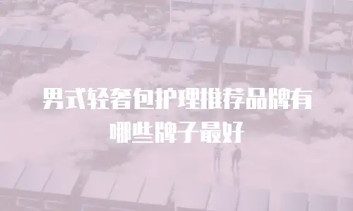 男式轻奢包护理推荐品牌有哪些牌子最好
