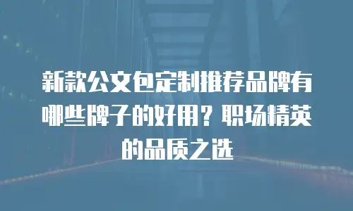 新款公文包定制推荐品牌有哪些牌子的好用？职场精英的品质之选