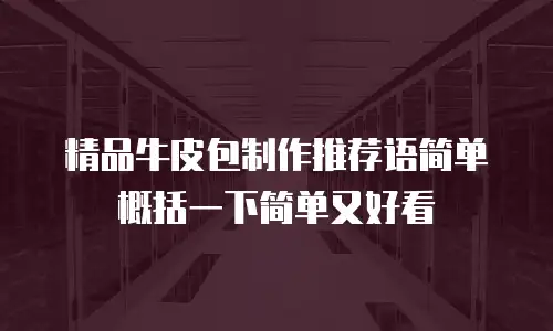 精品牛皮包制作推荐语简单概括一下简单又好看