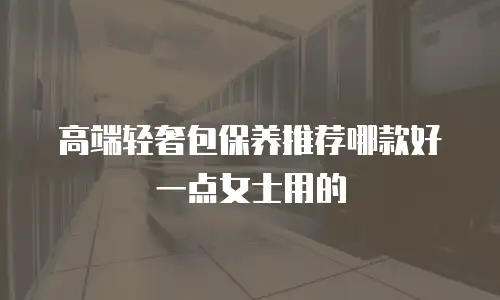 高端轻奢包保养推荐哪款好一点女士用的