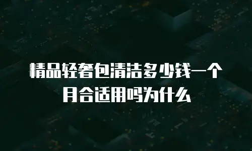 精品轻奢包清洁多少钱一个月合适用吗为什么