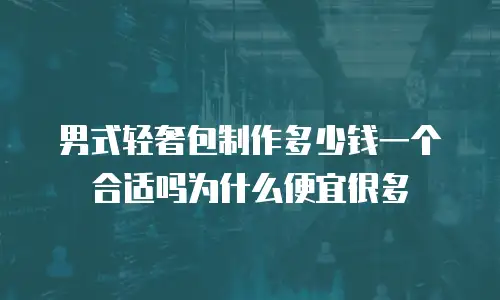 男式轻奢包制作多少钱一个合适吗为什么便宜很多