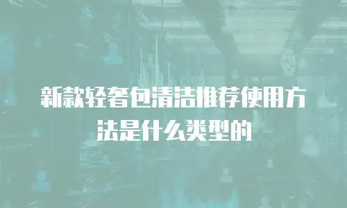 新款轻奢包清洁推荐使用方法是什么类型的