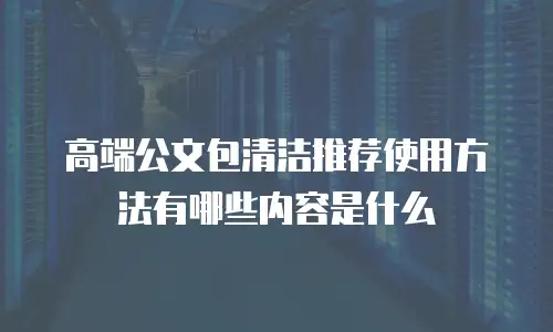 高端公文包清洁推荐使用方法有哪些内容是什么
