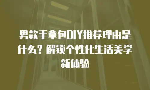 男款手拿包DIY推荐理由是什么？解锁个性化生活美学新体验