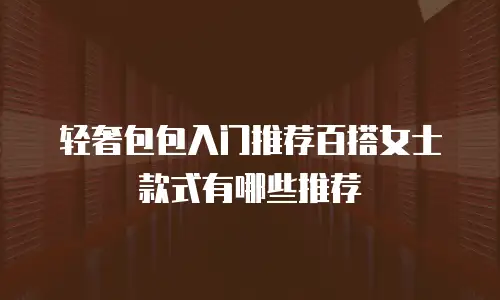 轻奢包包入门推荐百搭女士款式有哪些推荐