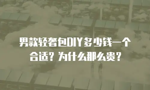 男款轻奢包DIY多少钱一个合适？为什么那么贵？