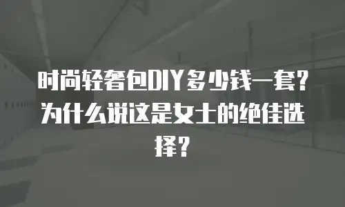 时尚轻奢包DIY多少钱一套？为什么说这是女士的绝佳选择？